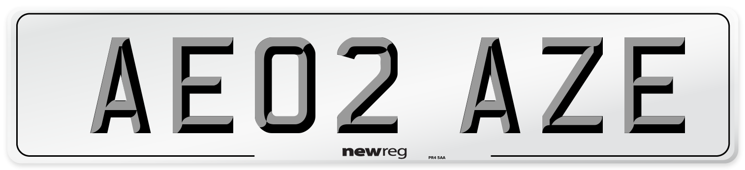 AE02 AZE Number Plate from New Reg